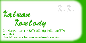 kalman komlody business card